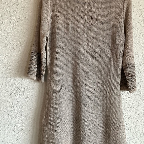 Zoja Art Knit Sweater Dress Tunic Flower Appliqué Boho - Picture 7 of 12